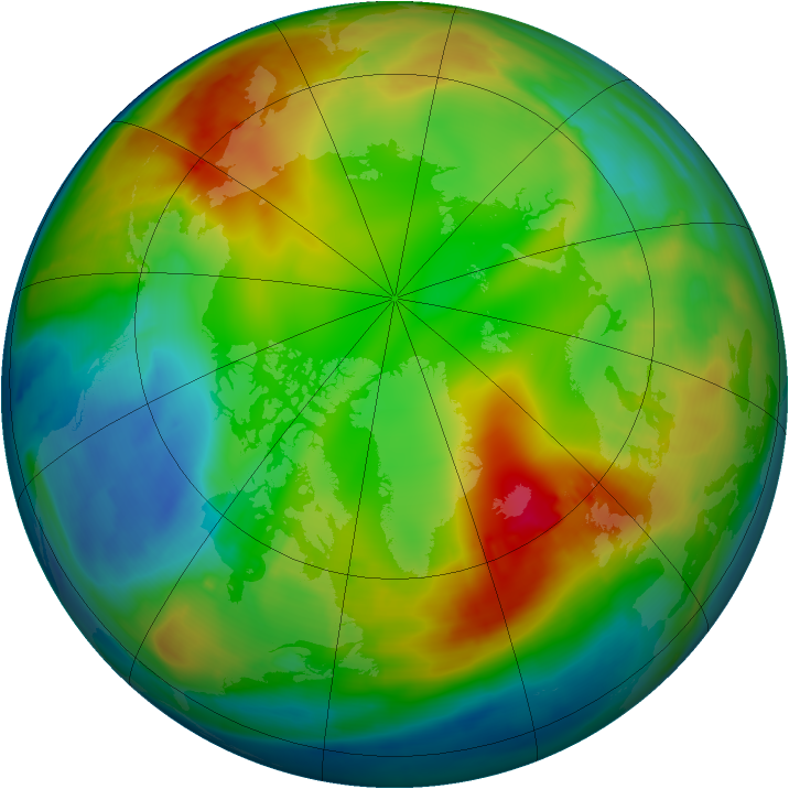 Arctic ozone map for 18 January 2009